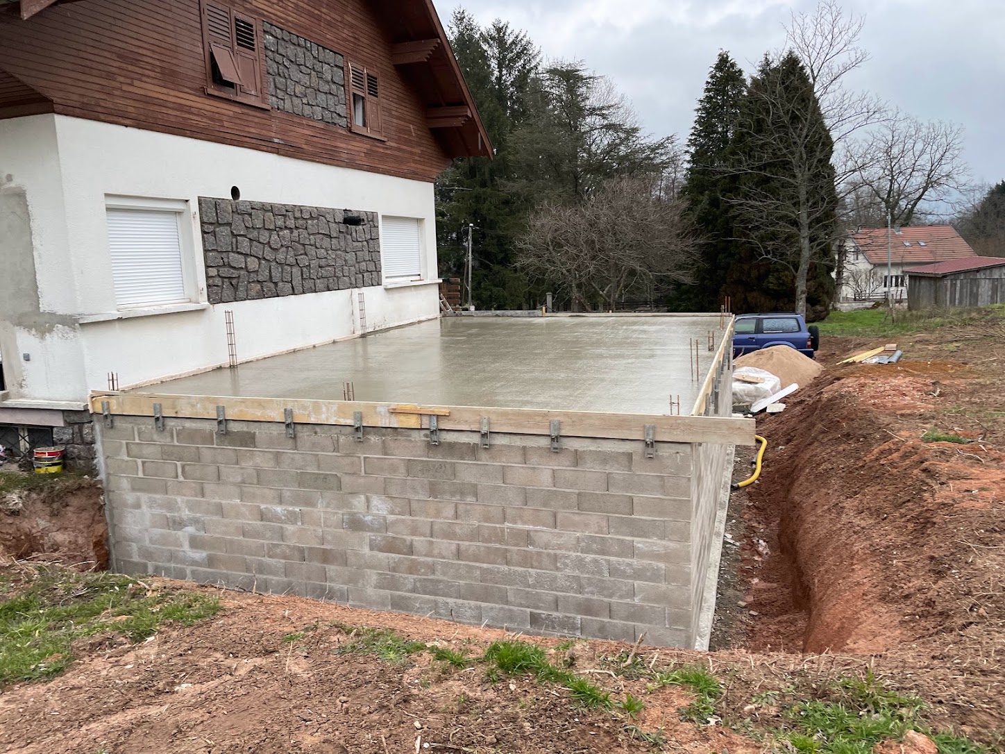 Dalle structurelle avant finition de terrasse